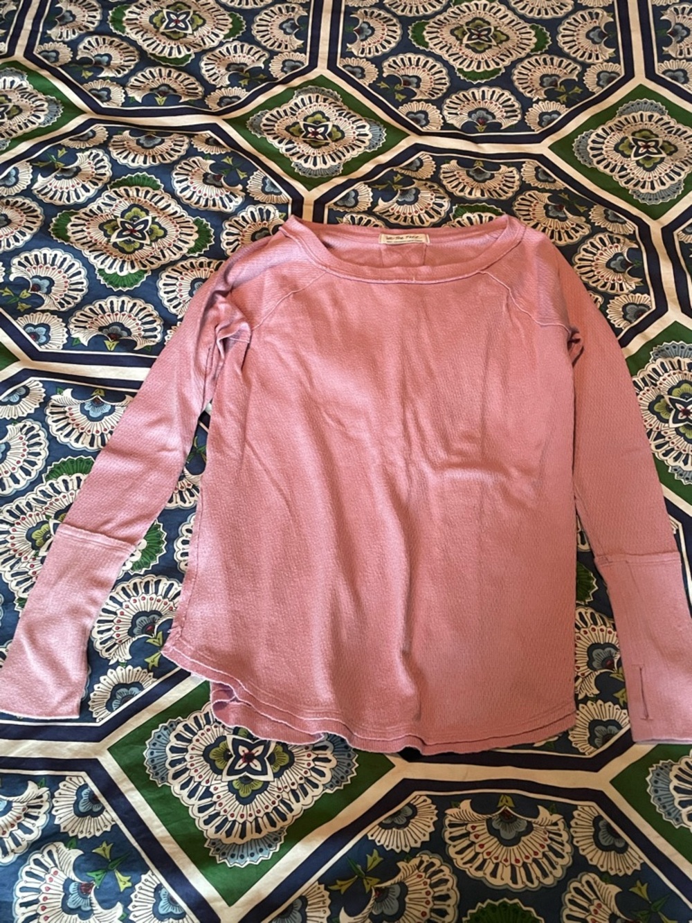 We The Free Pink Waffle-Knit Crew Topi